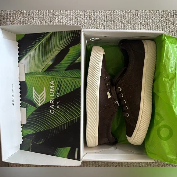 Cariuma Dark Brown Suede Sneakers - Picture 2 of 6